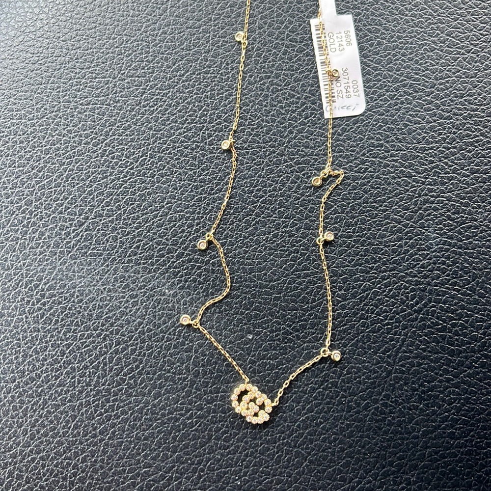 Authentic 18k Gucci GG diamond necklace.